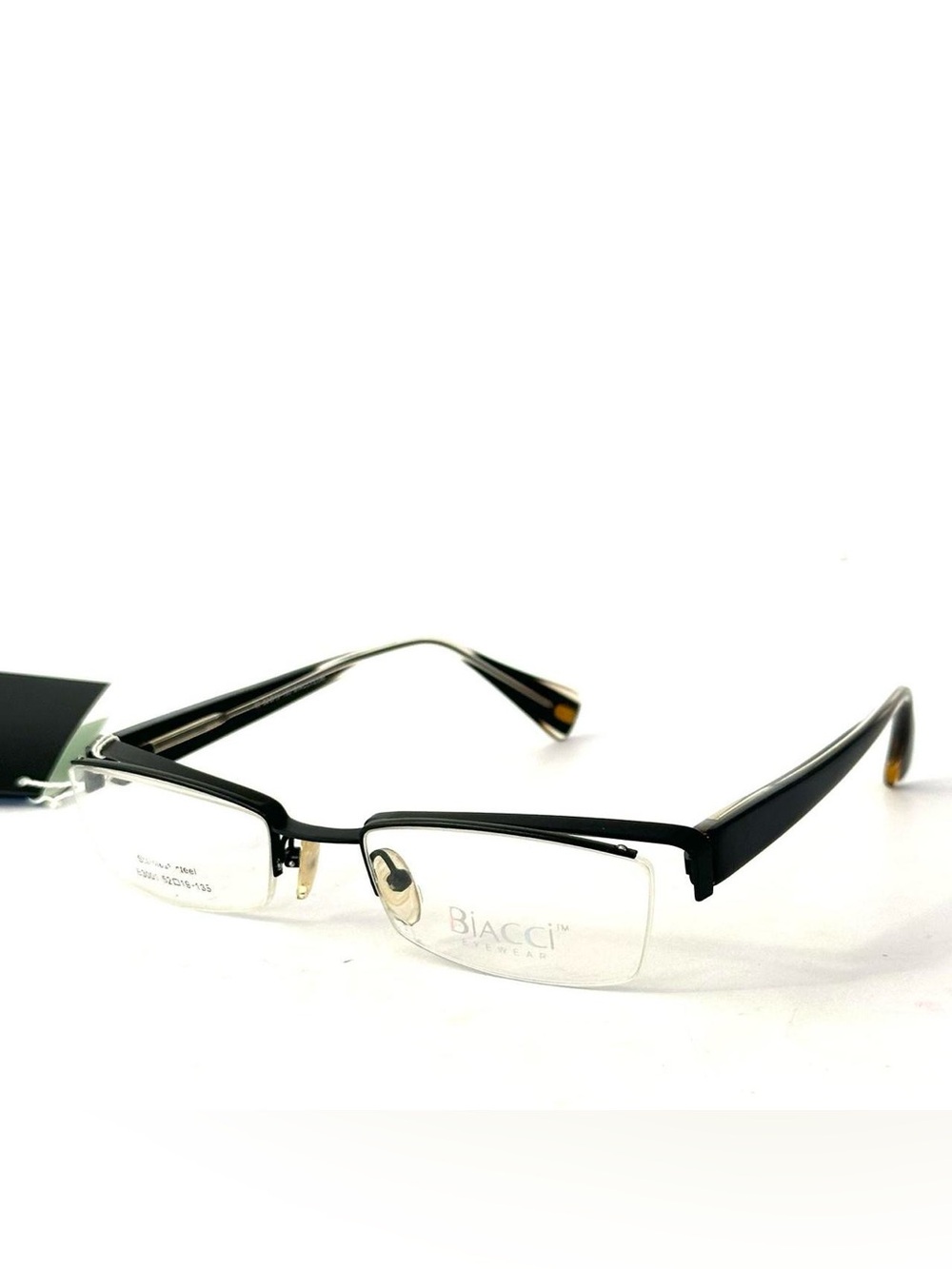 B3001 NWT Biacci Black Half Rim Eyeglasses Frame  size 52 19 135
